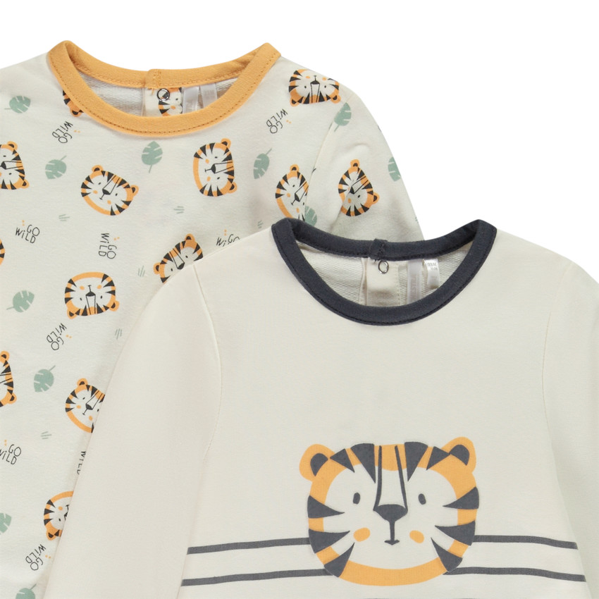 Lote de 2 peleles tigre para bebé niño con aperturas diferentes según la edad 