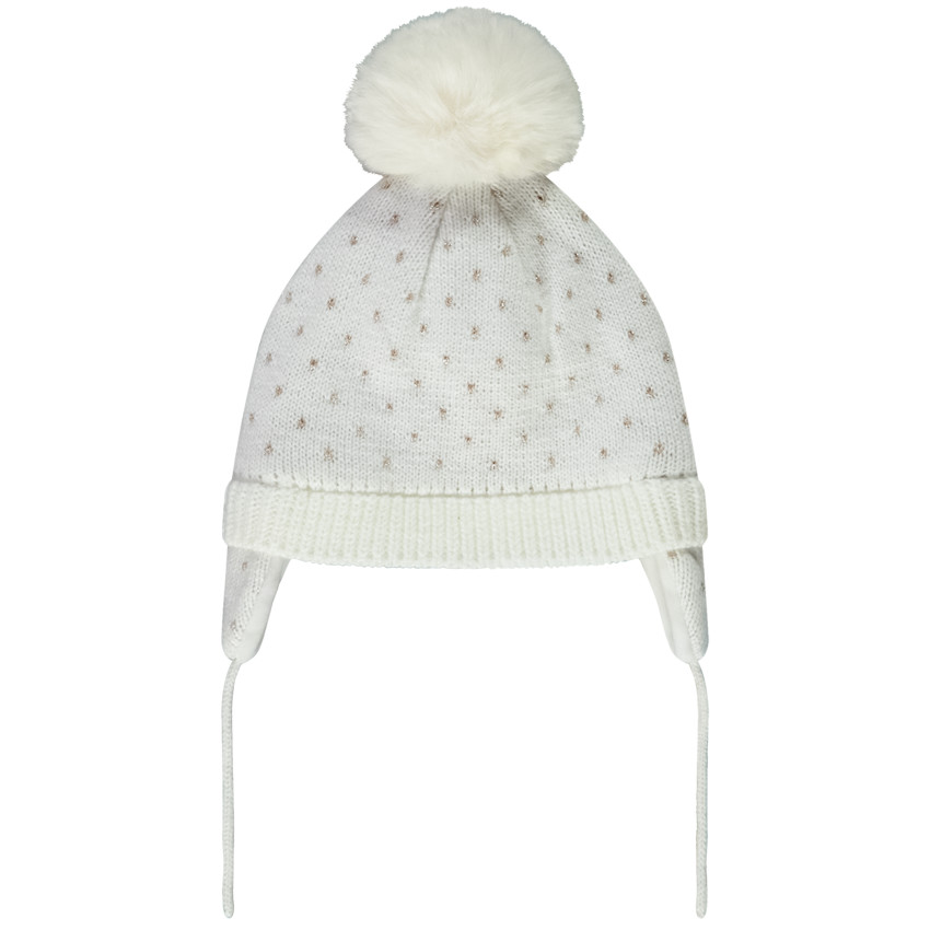 Gorro de punto con pompón para bebé niña 
