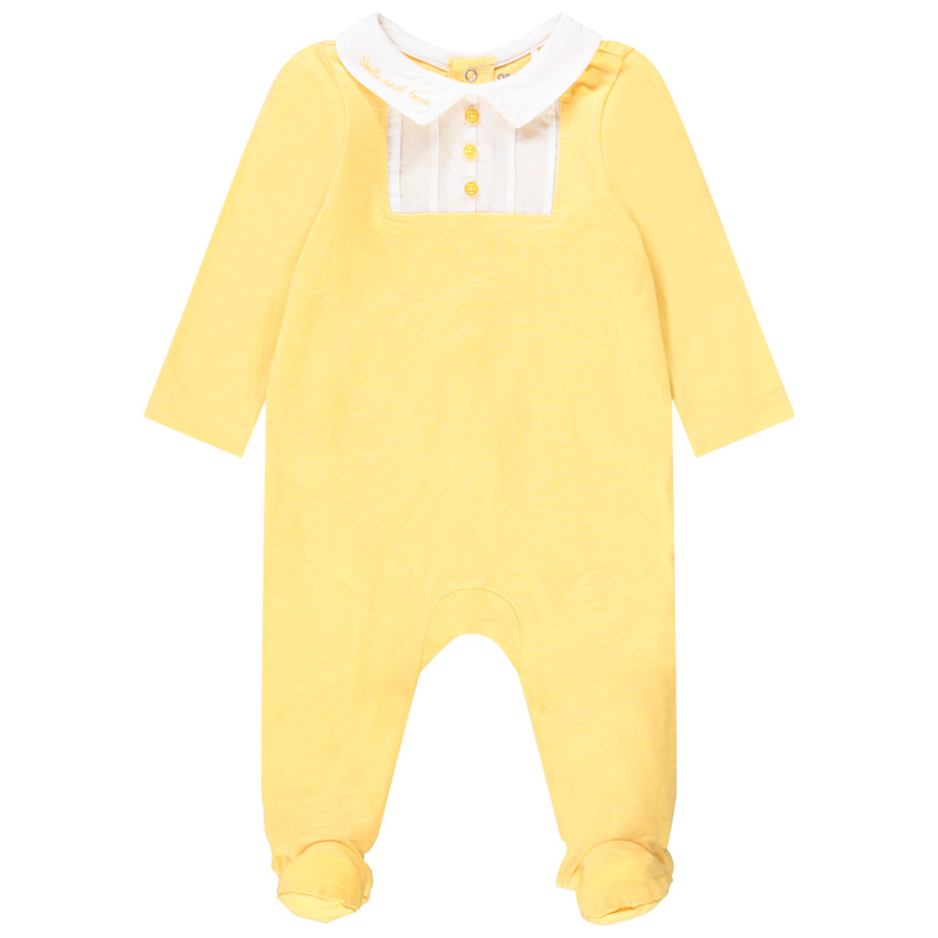 Pelele de jersey con cuello claudine y plastrón para bebé niño  Additional Pelele de jersey con cuello claudine y plastrón para bebé niño