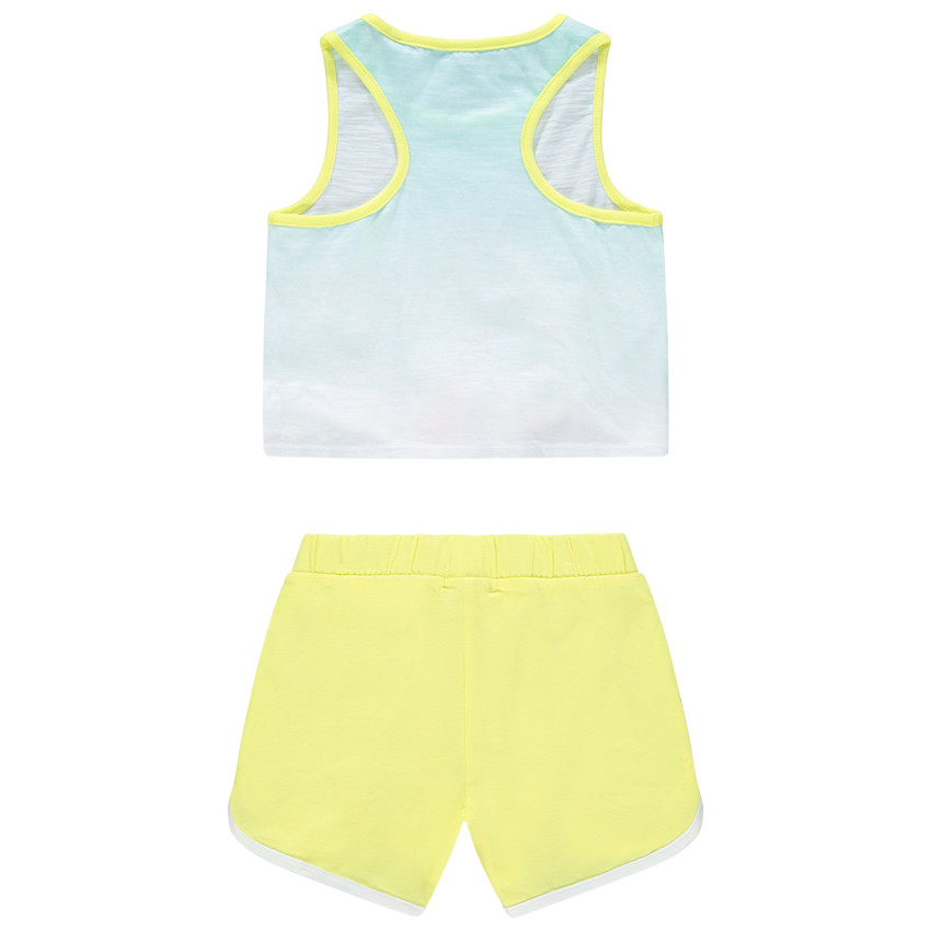 Ensemble avec débardeur print flamant rose et short jaune  Additional Ensemble avec débardeur print flamant rose et short jaune