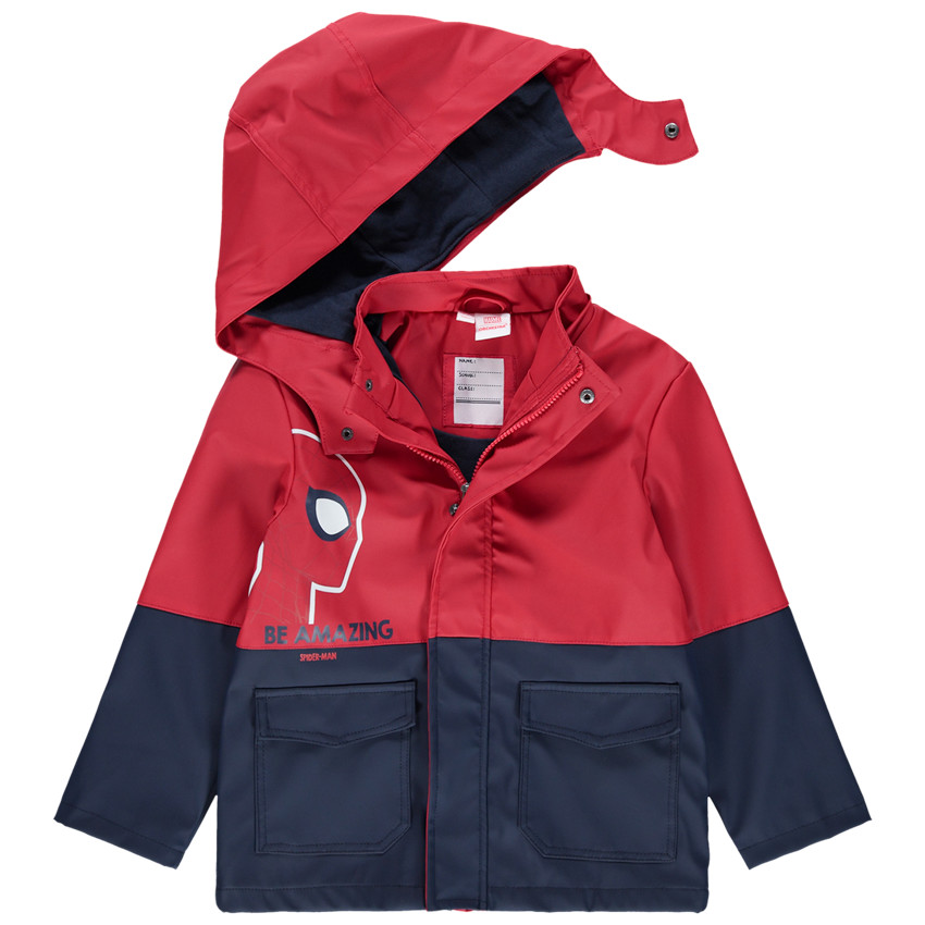 Cortavientos de goma bicolor con estampado de Spiderman 