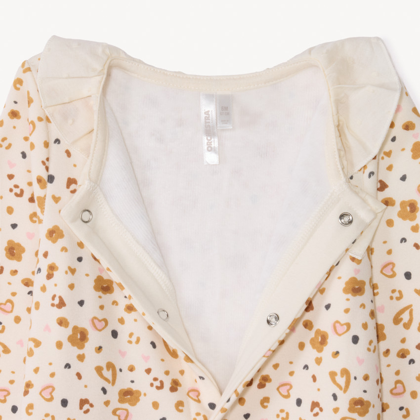 Dors bien impreso de leopardo con cuello para niña. 