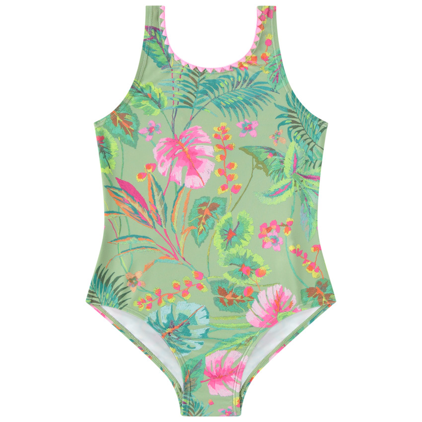 Bañador de una pieza estampado selva para niña 