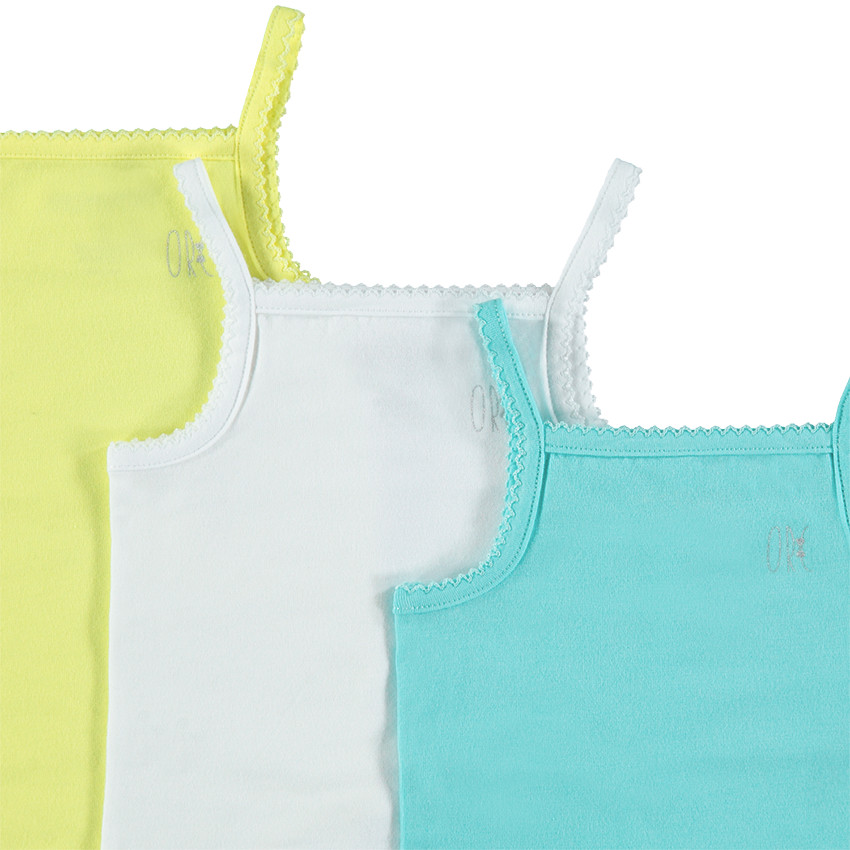 Juego de 3 bodies lisos con tirantes finos 