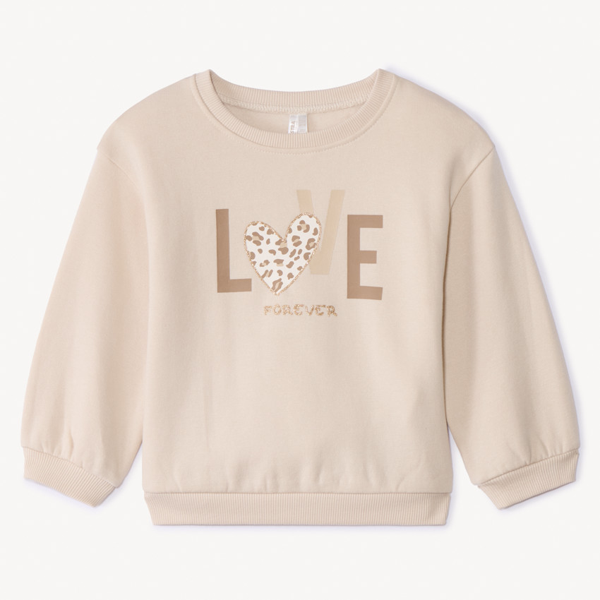 Sudadera lisa de felpa con estampado "Love" para bebé niña 