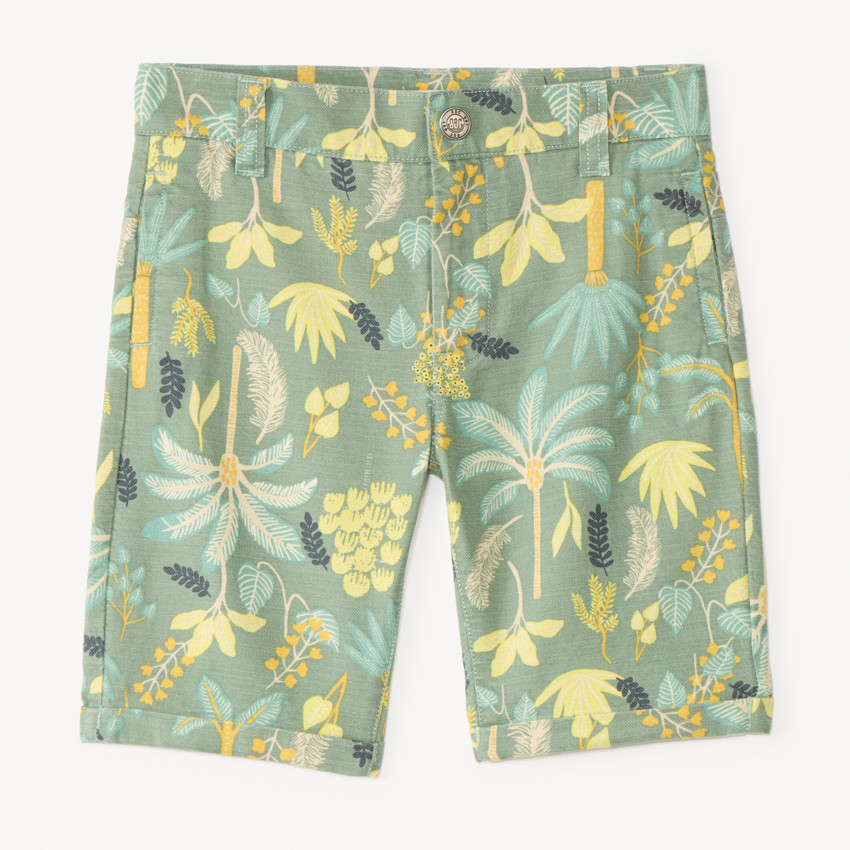 Bermudas de tela con estampado de jungla para niño 