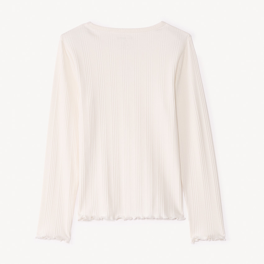 Camiseta de manga larga con corazón bordado para niña 