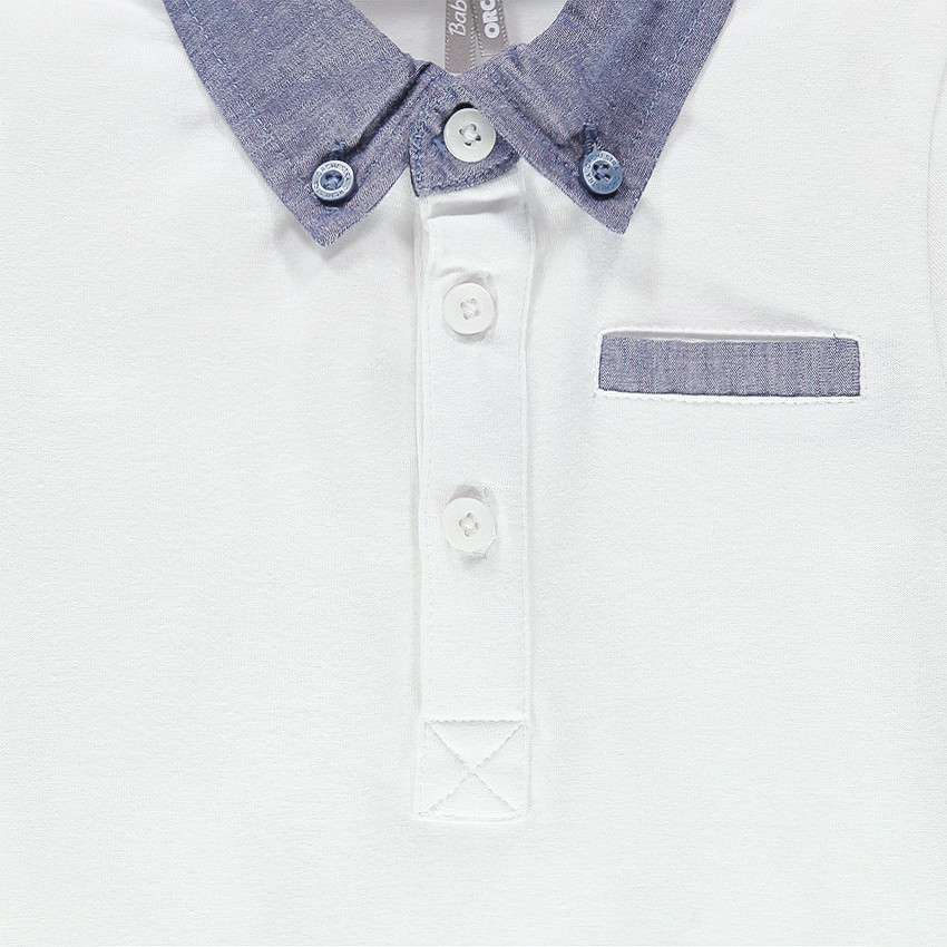 Polo manga corta efecto denim 