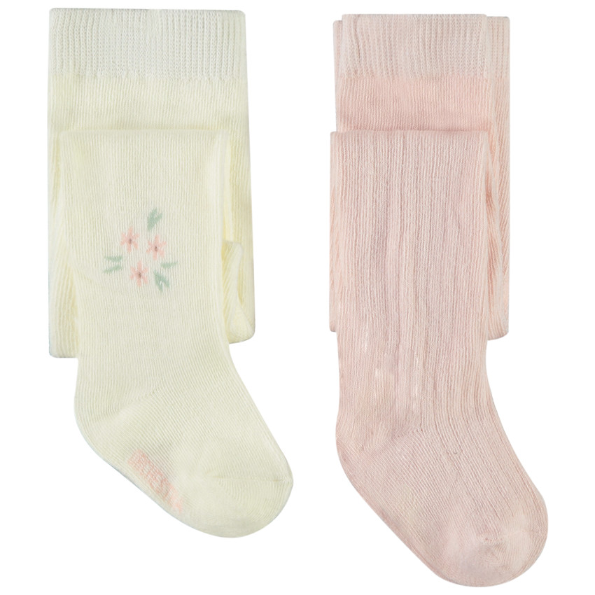 Pack de 2 pares de leotardos gruesos con diseño para bebé niña 