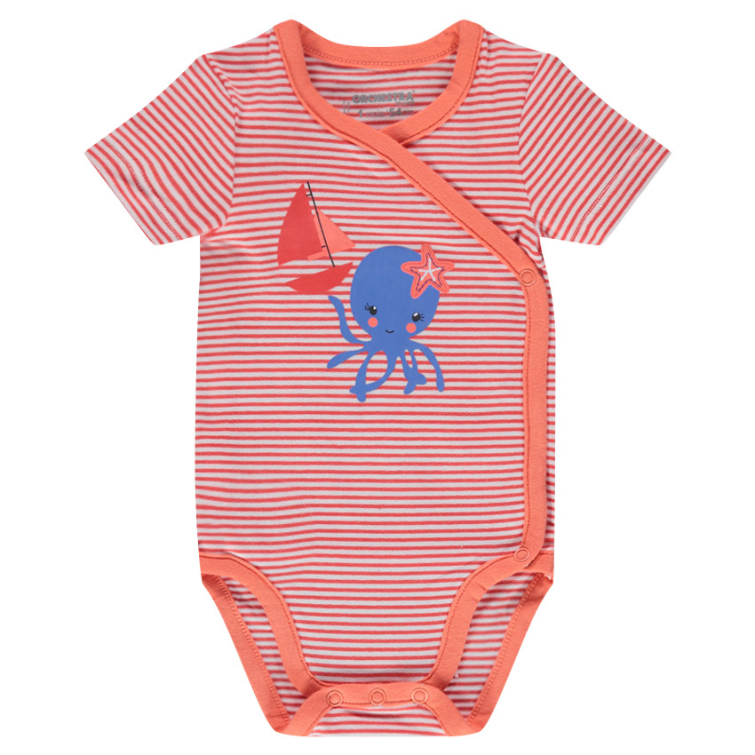 Pack de 3 bodys de estilo marinero con abertura adaptada según la edad. 