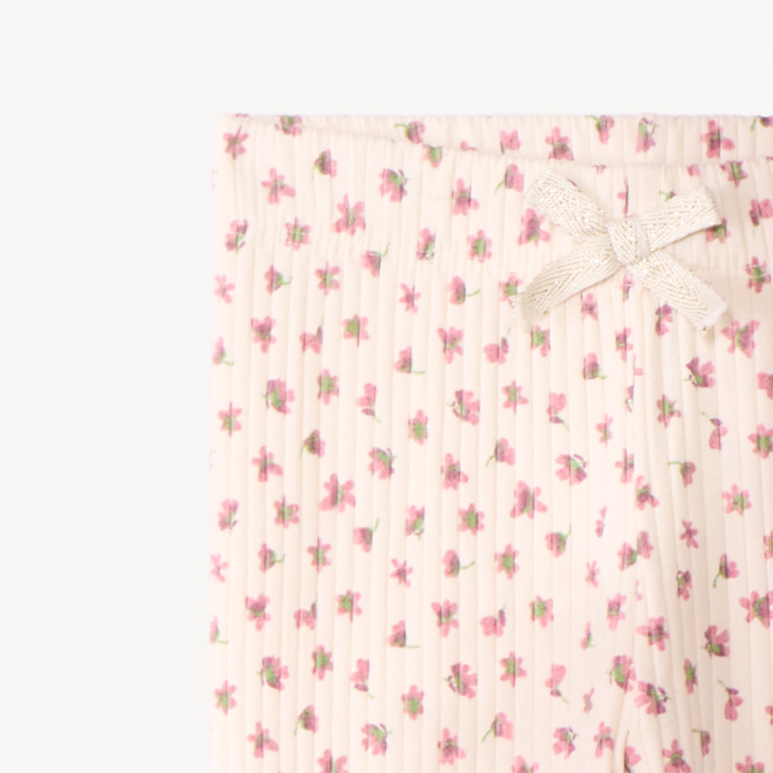 Caleçon long en maille côte imprimée fantaisie pour fille  