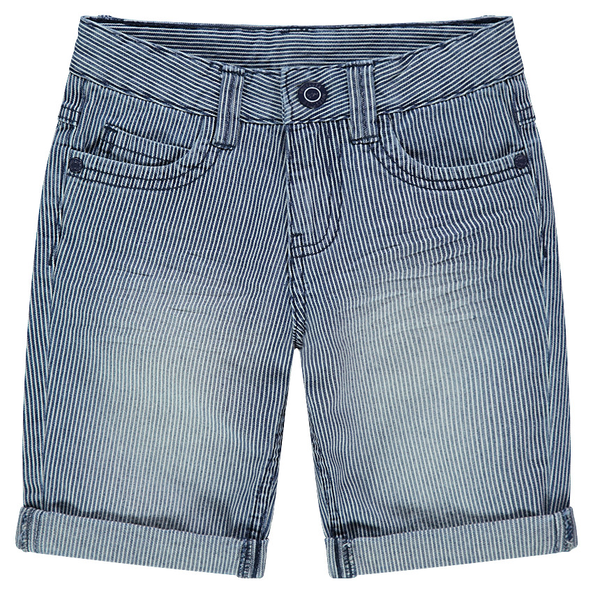 Bermudas con efecto desgastado y rayas all over 