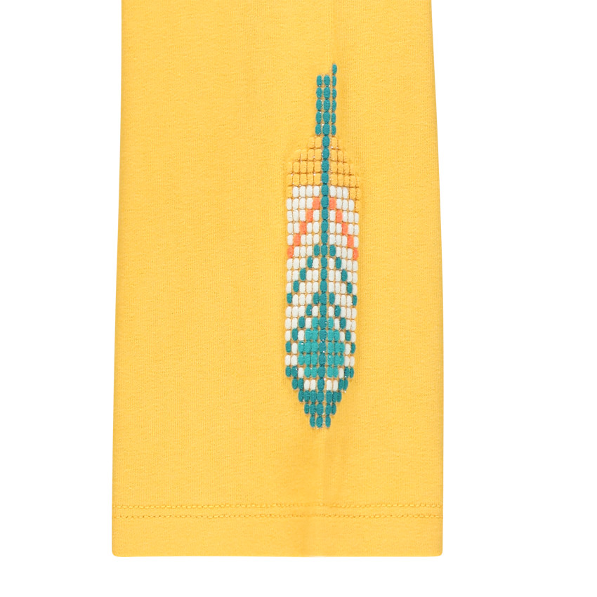 Conjunto de algodón con personaje estampado y motivos étnicos 