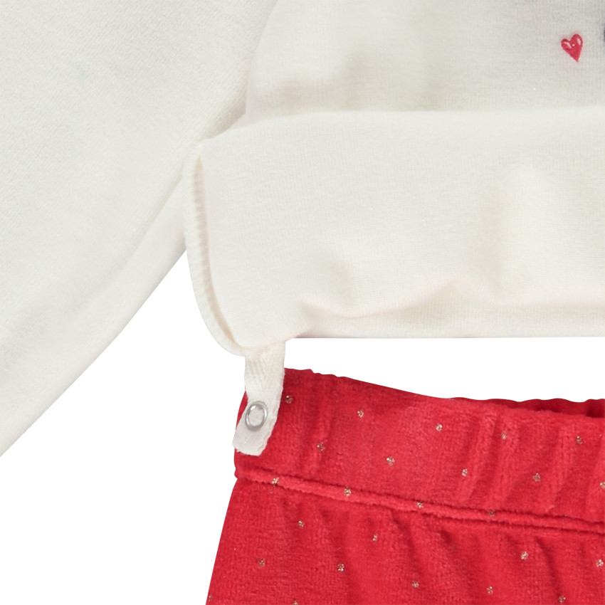 Pijama de 2 piezas en terciopelo ciervo de Navidad para bebé niña 