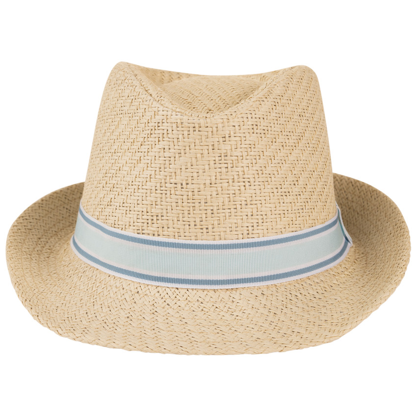 Borsalino trenzado con galón bicolor para bebé niño 