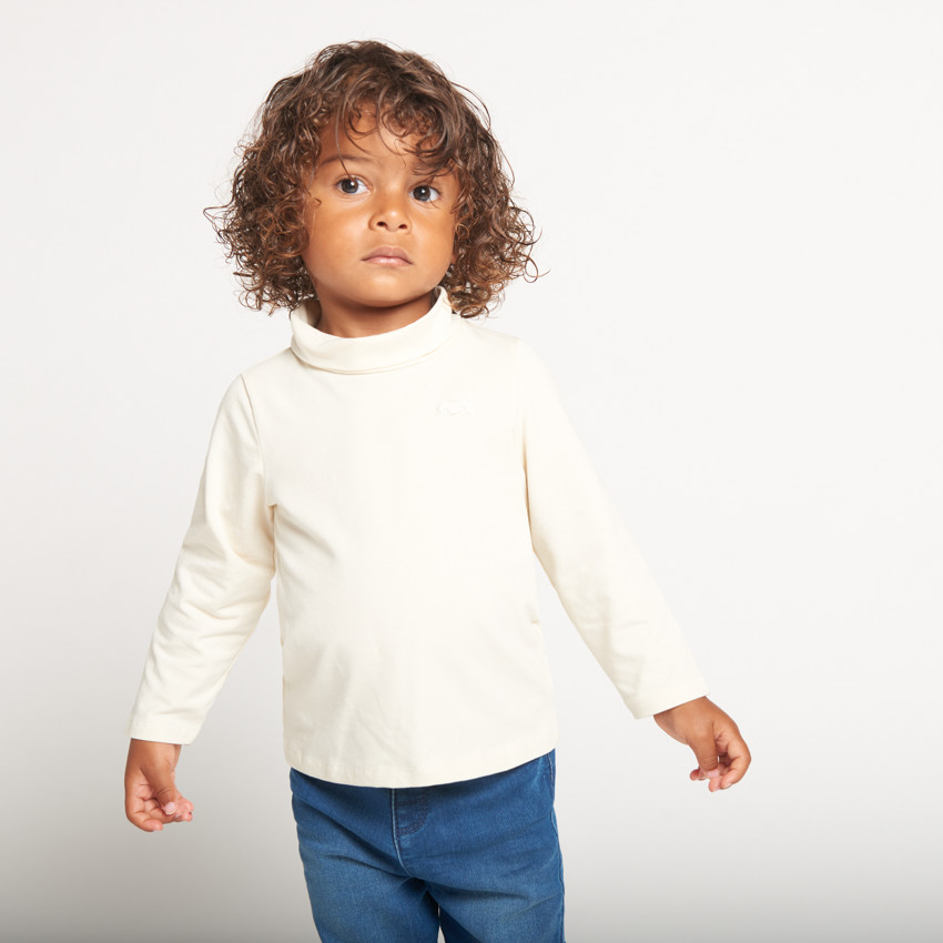 Pack de 2 camisetas interiores de cuello alto lisas para bebé niño 