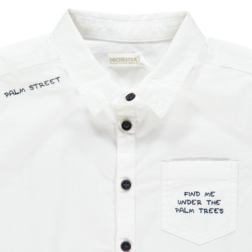 Chemise manches courtes à textes printés 