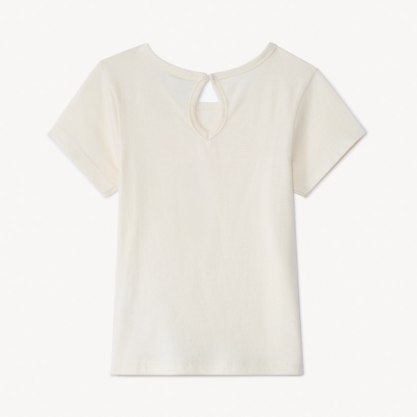 Camiseta de manga corta estampada con corazones para niña 