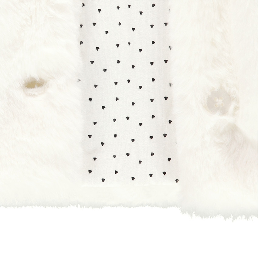 Chaqueta de borreguito con capucha y forro de punto con estampado all-over 