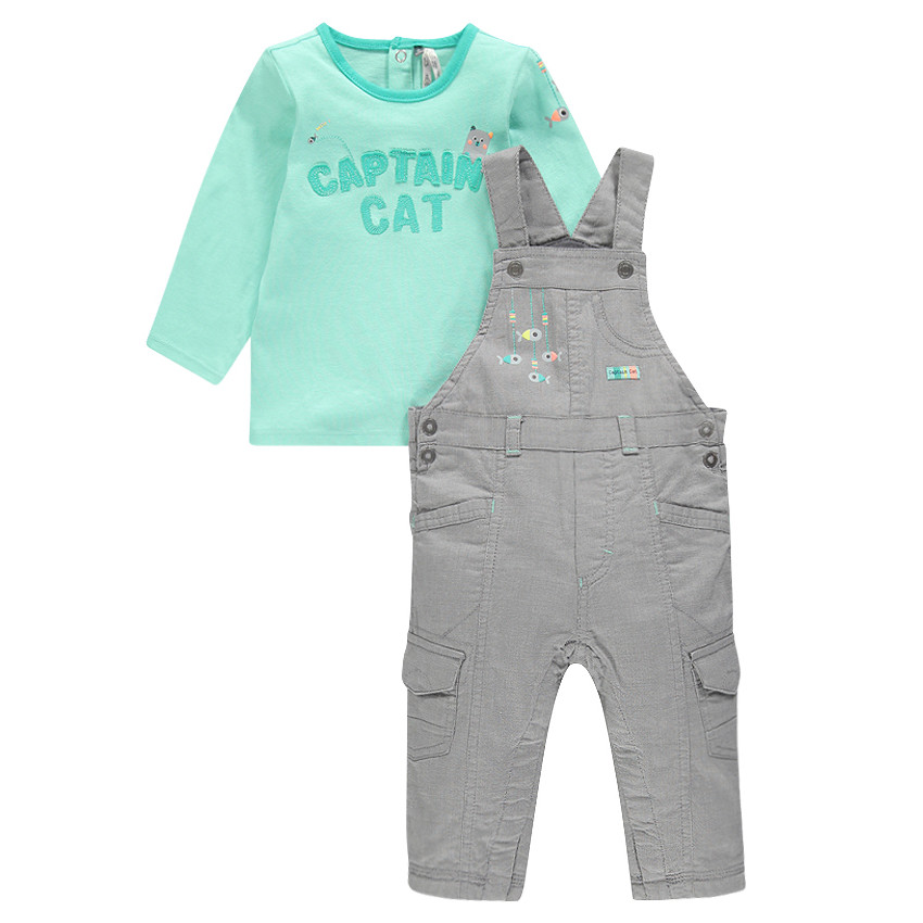 Conjunto de camiseta manga larga y peto 