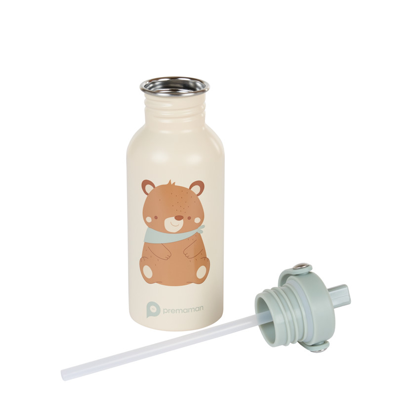 Botella de acero inoxidable con popote Rey de los Bosques - 500 ml 