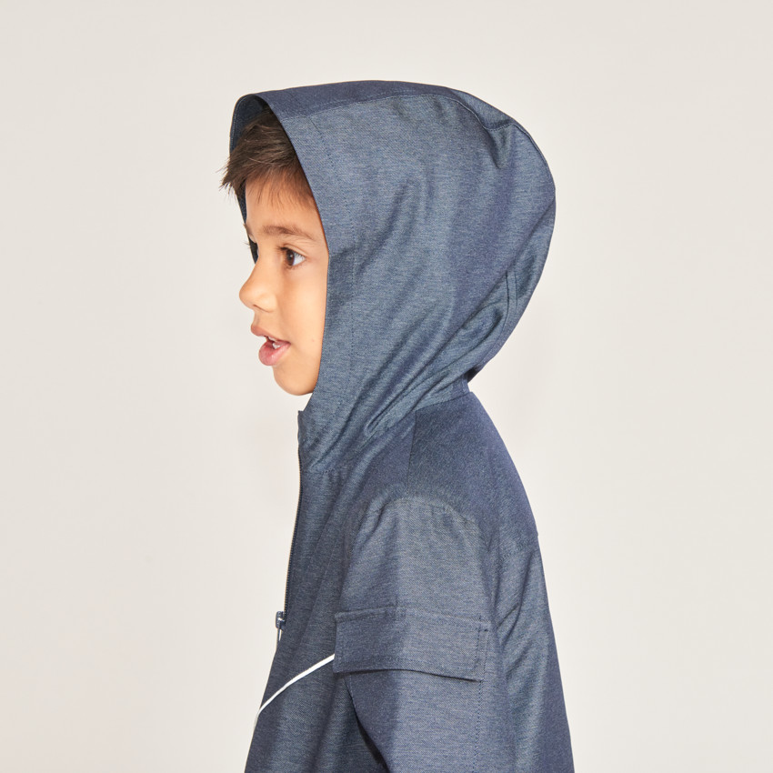 Cortavientos de tela con diseño liso para niño 