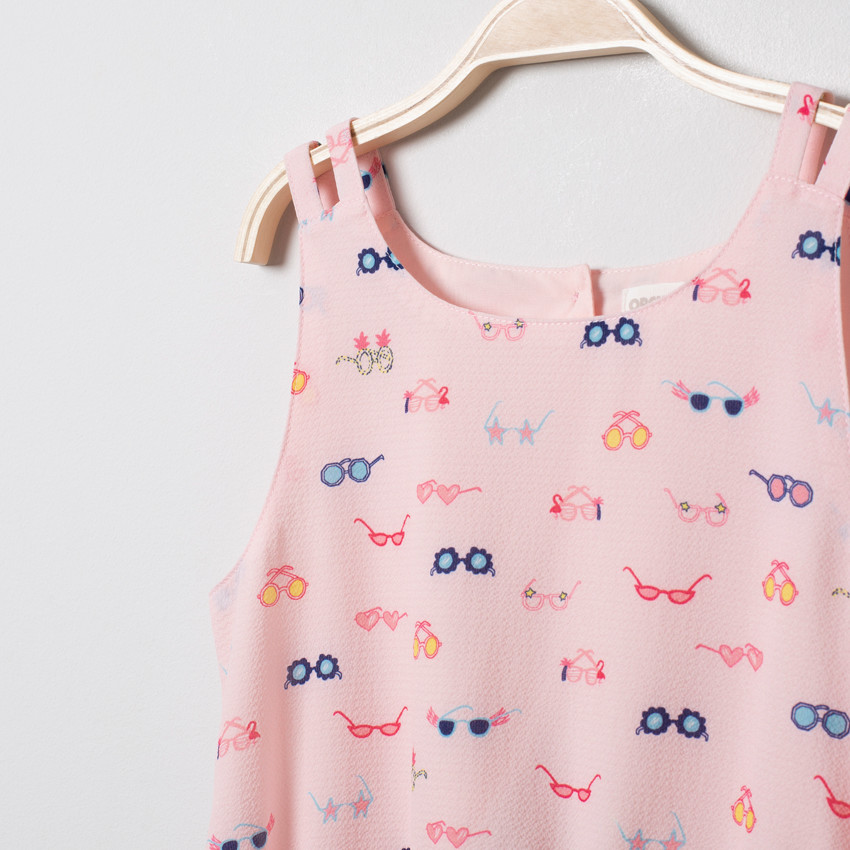 Vestido tirantes estampado gafas all-over 