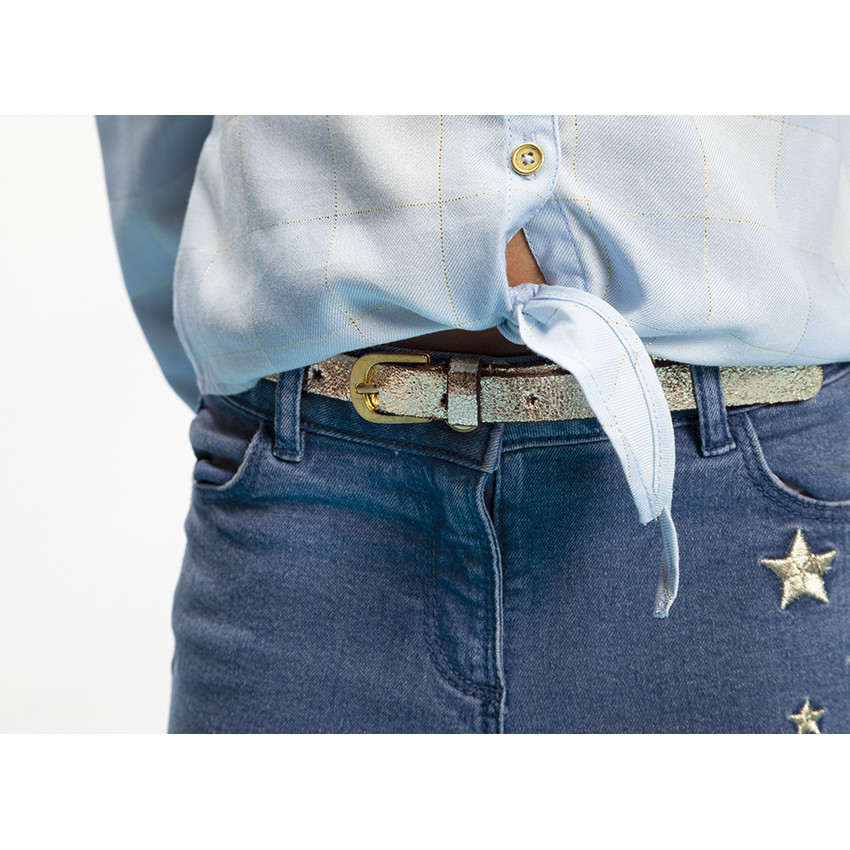 Jeans slim estrellas bordadas 