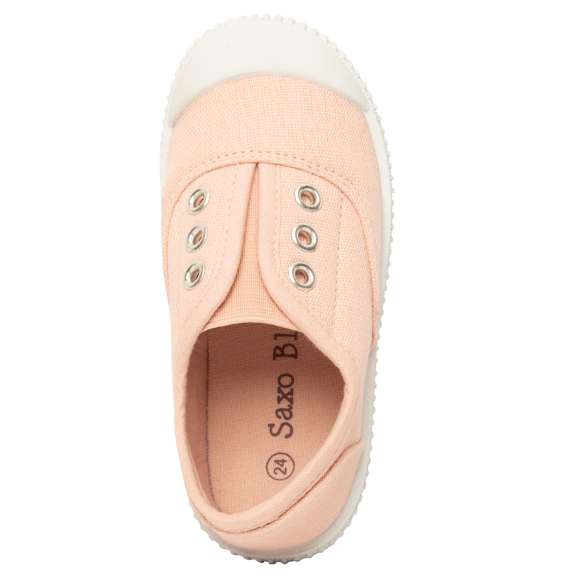 Zapatillas bajas de lona con lengüeta elástica para bebé niña 
