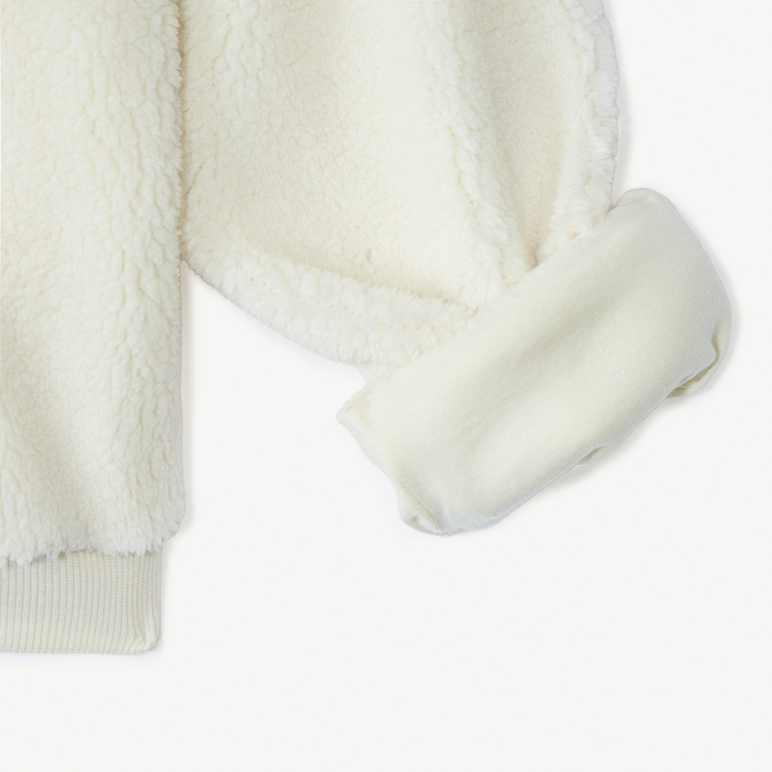 Sudadera oversize de sherpa con efecto de piel de borrego para niña 