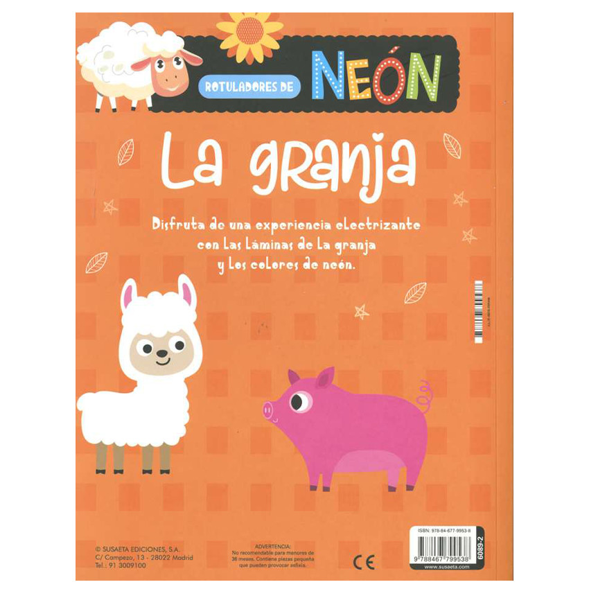 Libro para colorear La granja colección Rotuladores de néon +5 años 