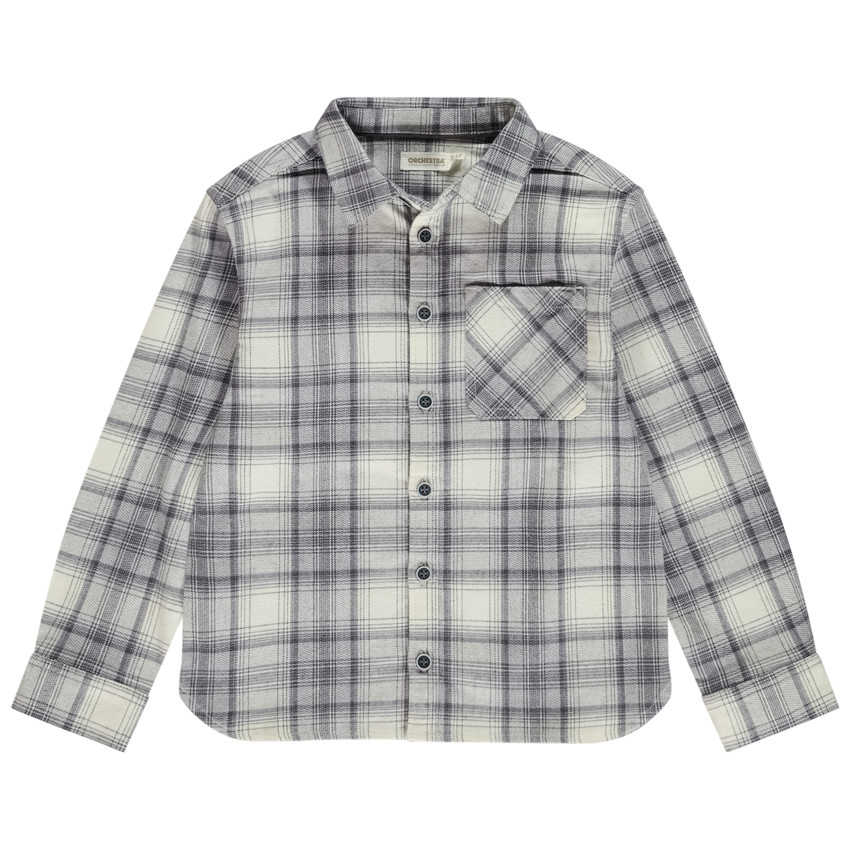 Camisa de cuadros de manga larga para niño 