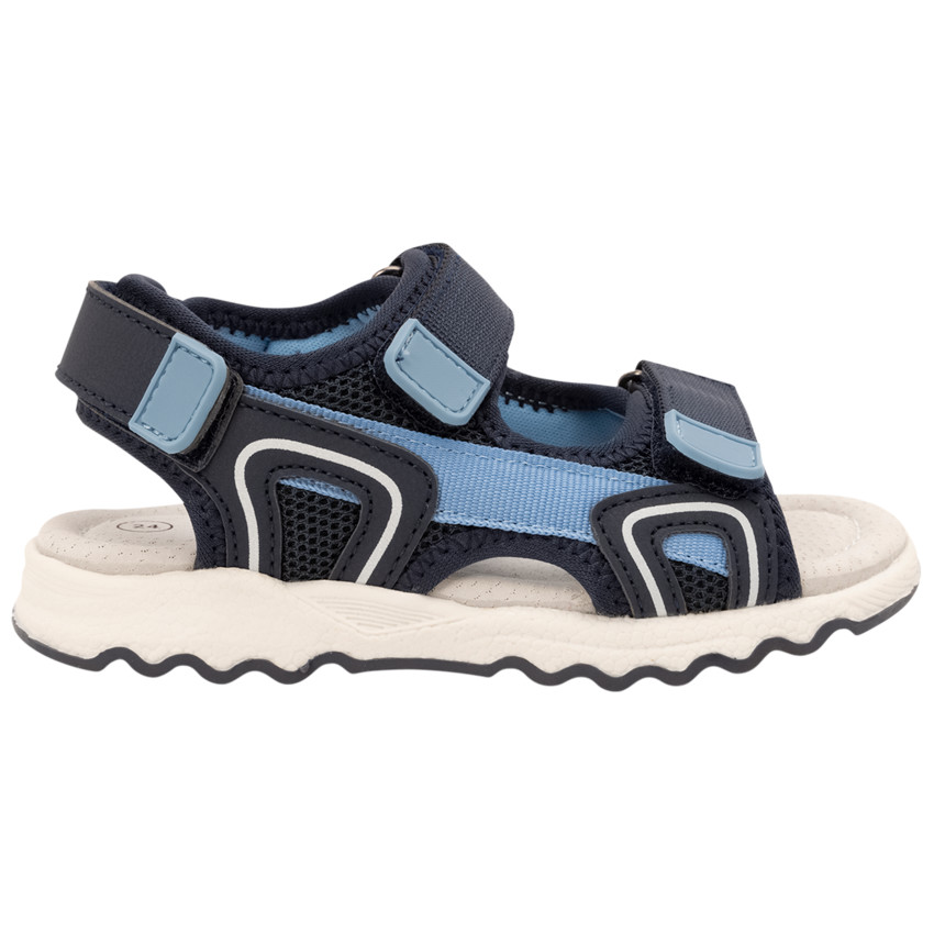 Sandalias velcro bicolores de malla para niño 
