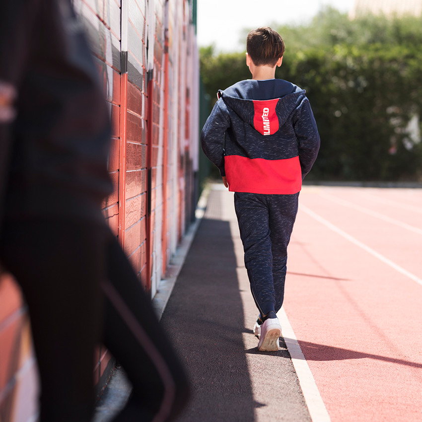 Júnior - Chaqueta de felpa bicolor con capucha y cordoncillo de fantasía 