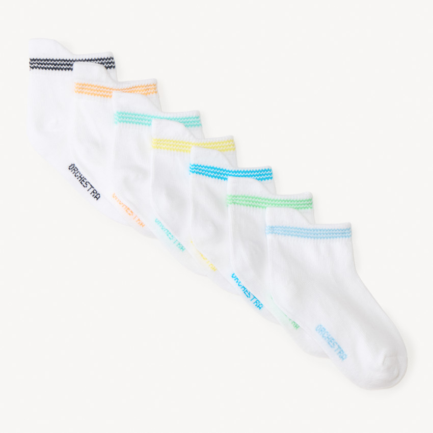 Pack de 7 pares de calcetines cortos para bebé niño 