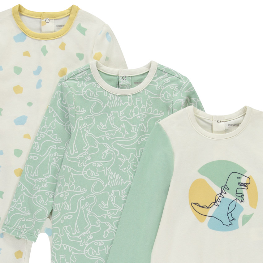 Lote de 3 peleles de fantasía para bebé niño con aperturas diferentes según la edad 