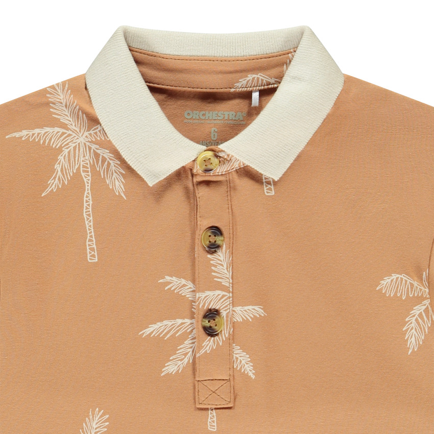 Polo manga corta rayas palmera para niño 
