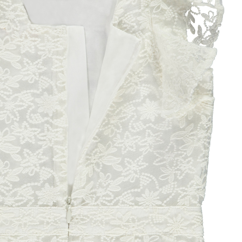 Mono corto de ceremonia en organza bordada para niña 