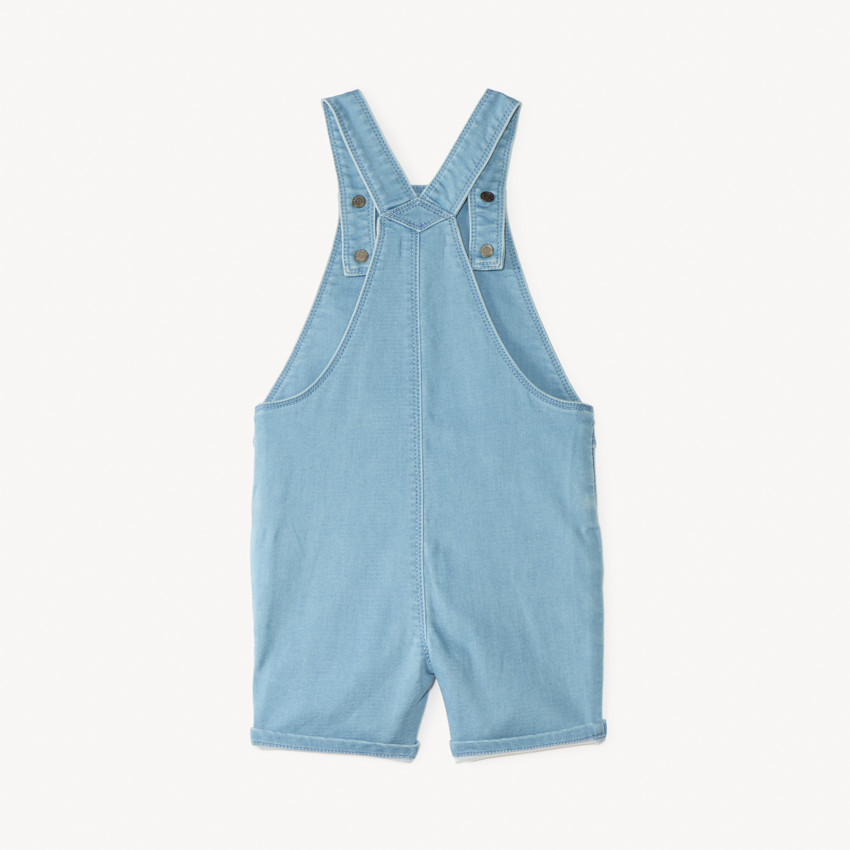 Peto corto de vaquero estilo workwear con bordado de palmera para bebé niño 