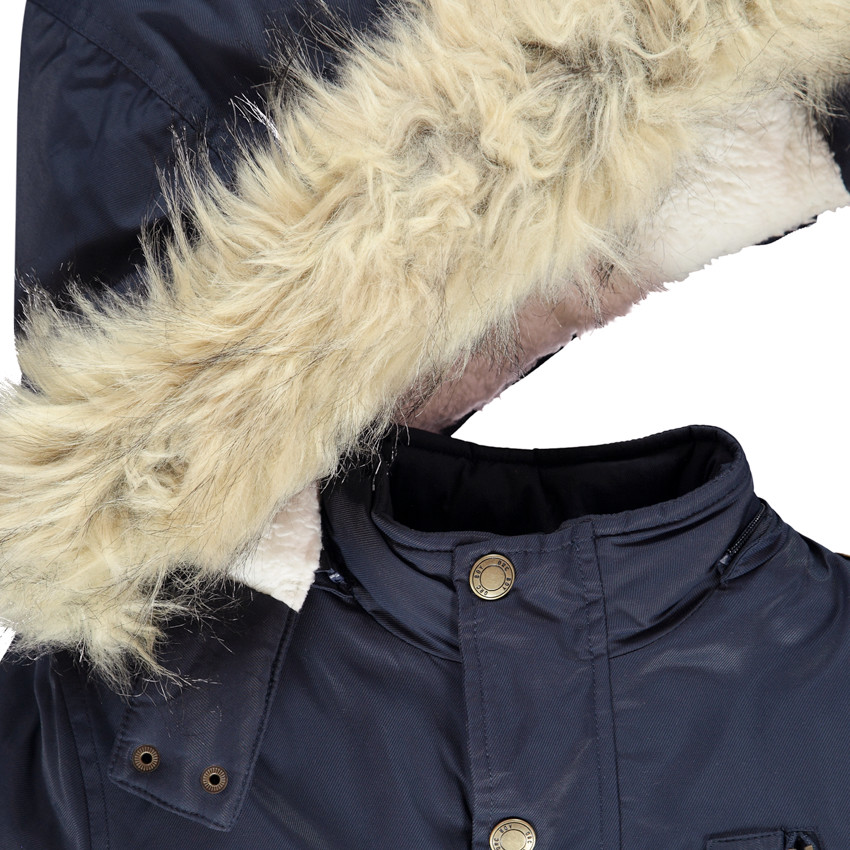Parka de poliéster con capucha extraíble y forro de sherpa para niño 