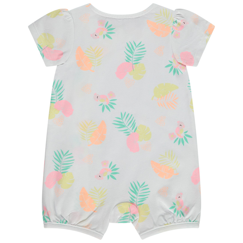 Combishort estampado tropical para bebé niña 