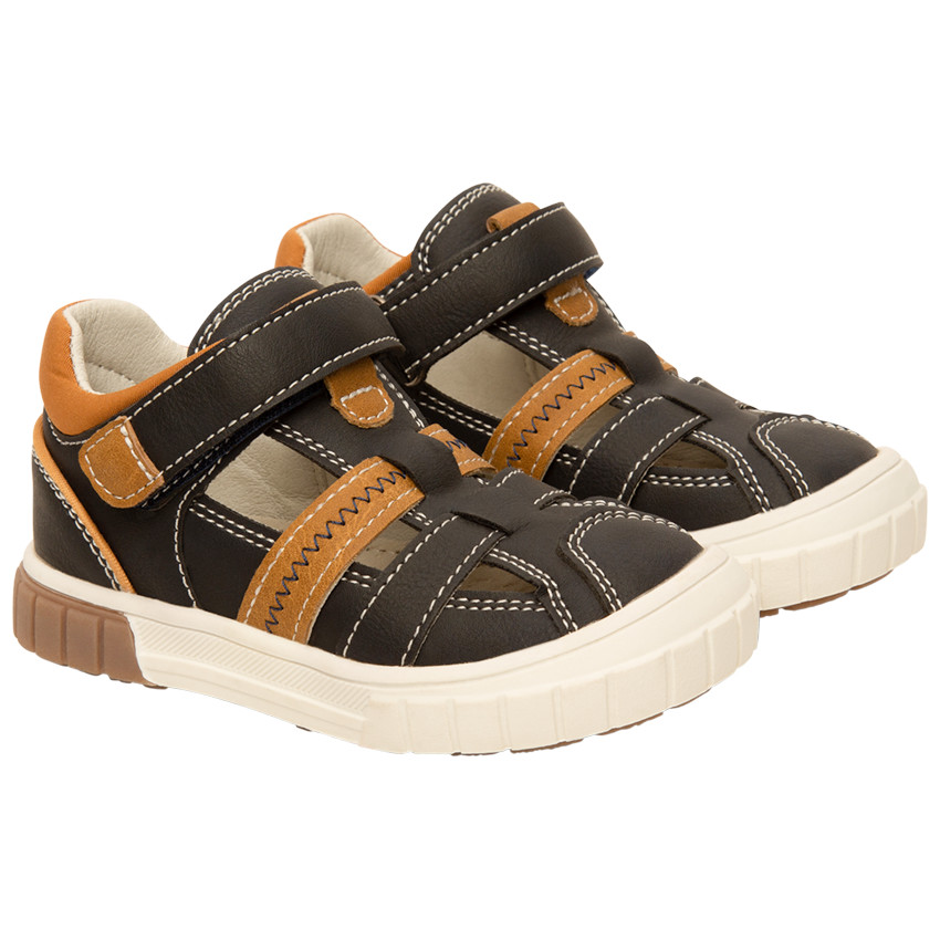 Zapatillas perforadas efecto cuero con velcro para bebé niño 