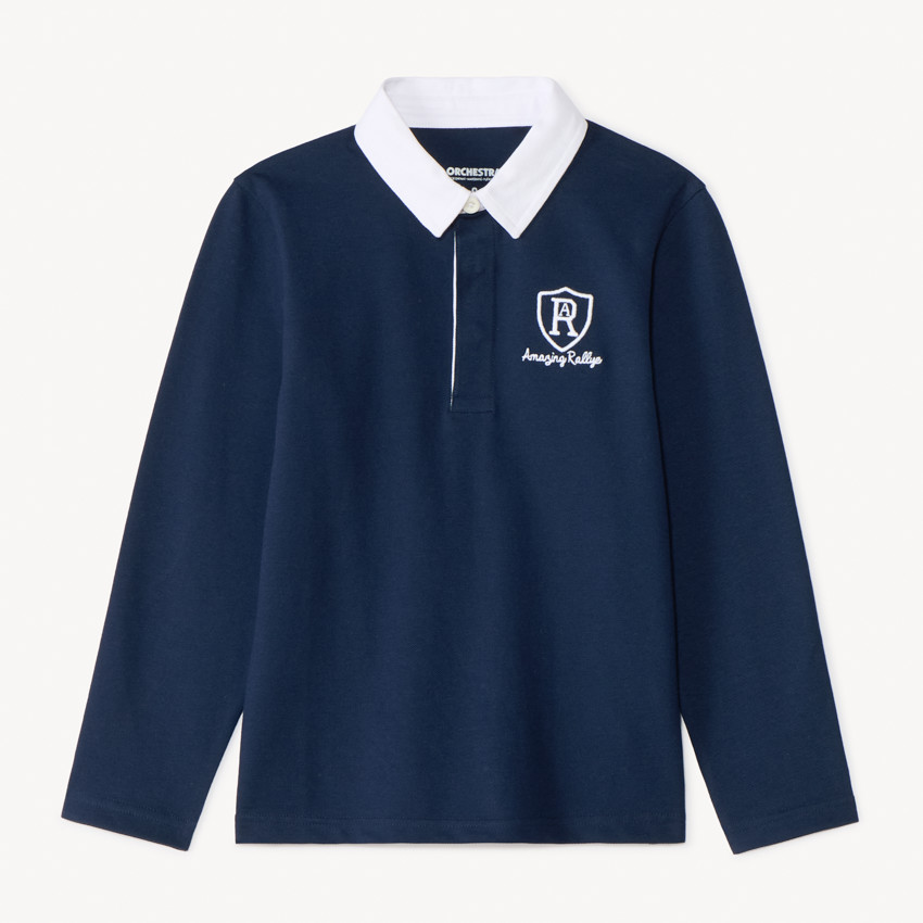 Polo de manga larga bordado para niño 