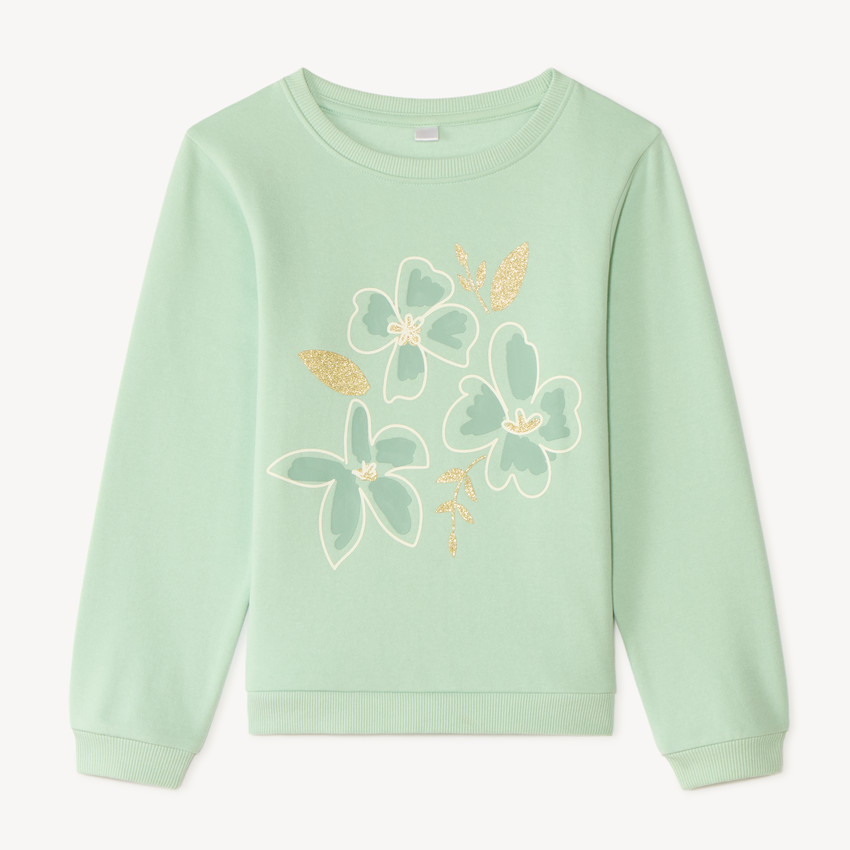 Sudadera de felpa con estampado brillante niña 