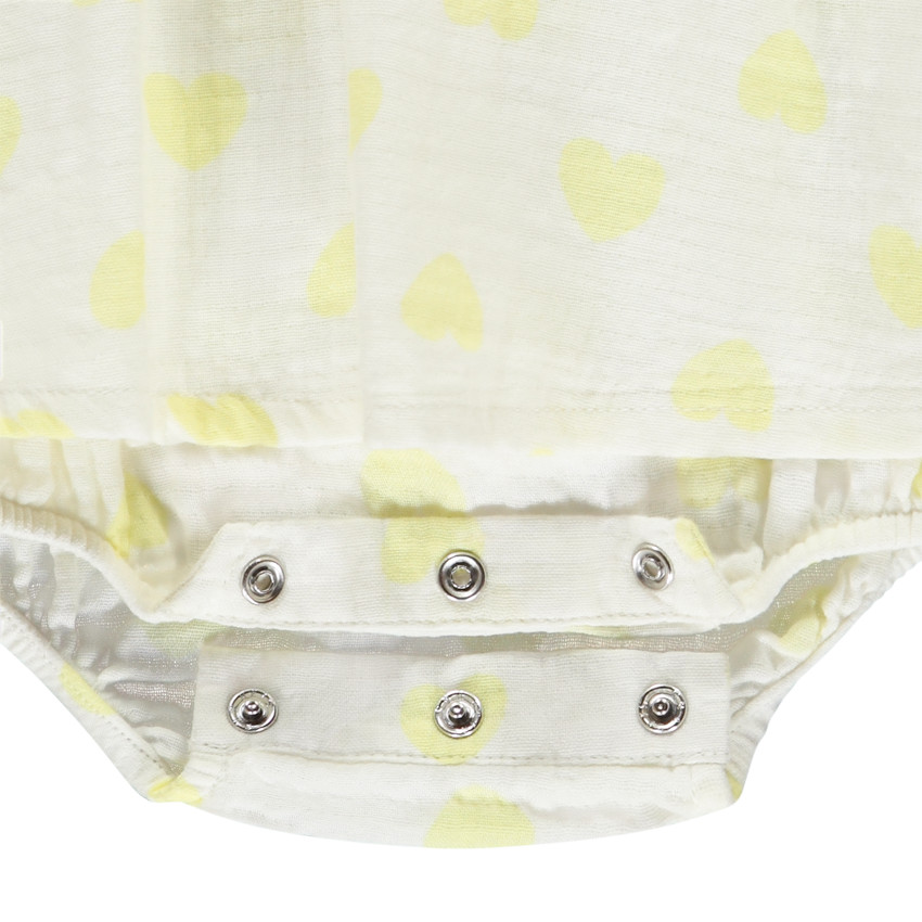 Vestido efecto 2 en 1 fantasía estampado corazones para niña bebé 