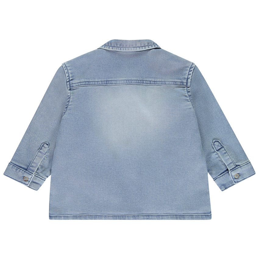 Camisa sobre efecto denim con bolsillos tipo plastrón para bebé niño 