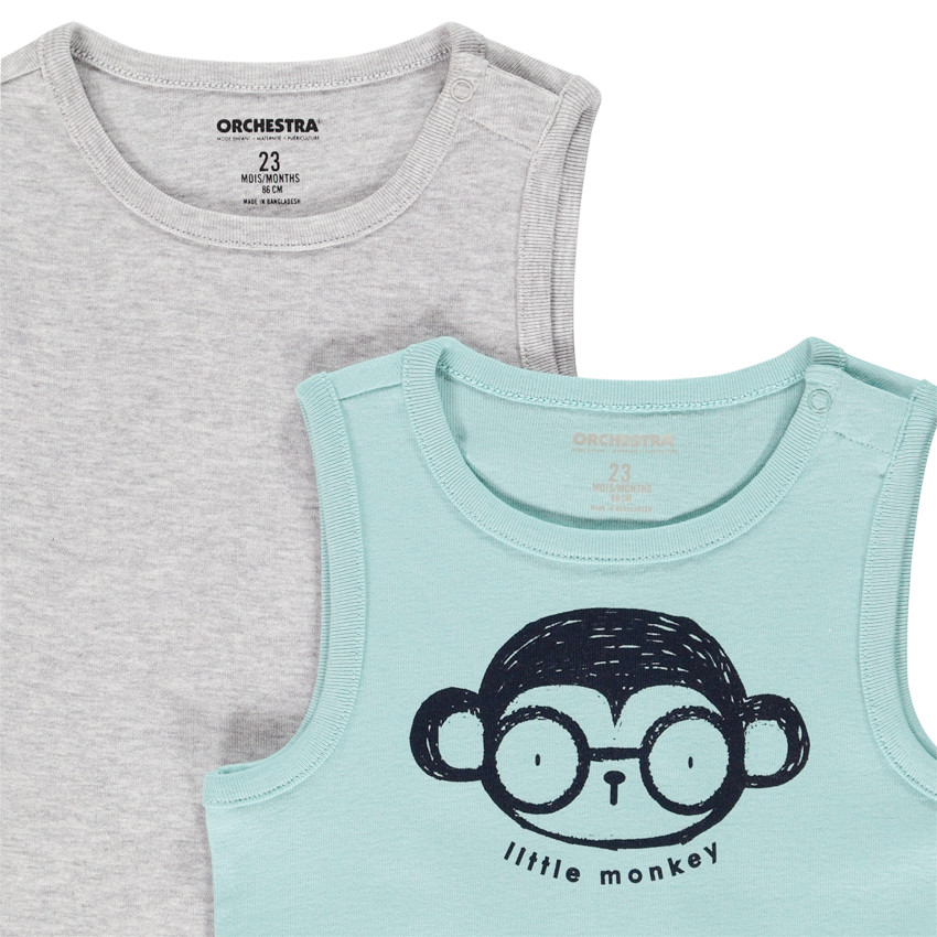 Pack de 2 débardeurs para bebé niño 