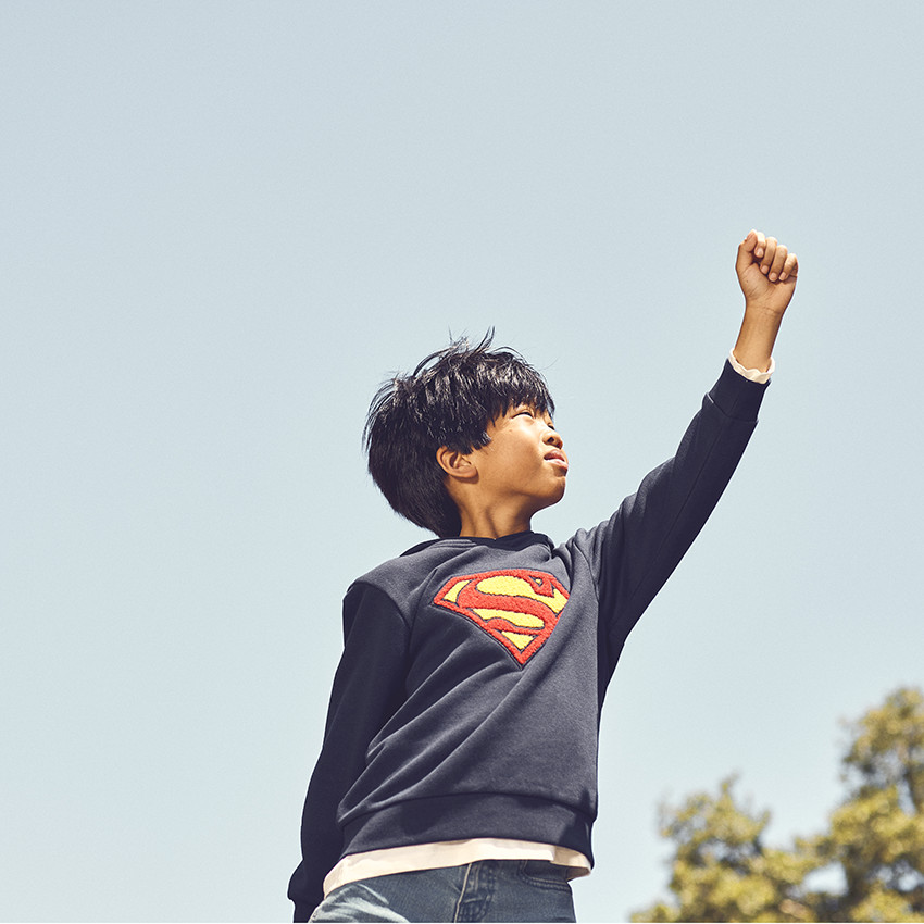 Sudadera de felpa con capucha Superman Warner para niño 