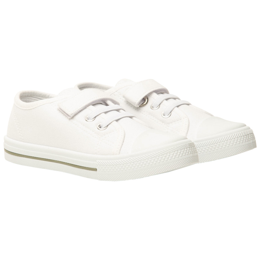 Zapatillas bajas de lona con cordones elásticos + velcro para niño 