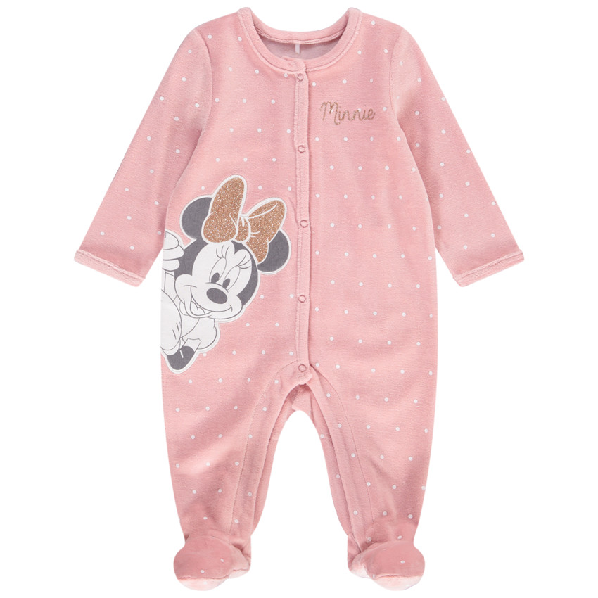 Pelele de terciopelo con estampado de lunares de Minnie Disney para bebé niña 
